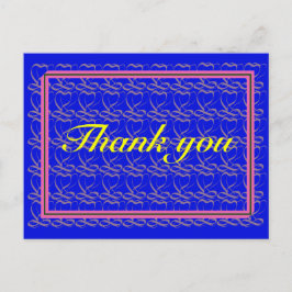 Thank you ~ribbon heart blue~ briefkaart