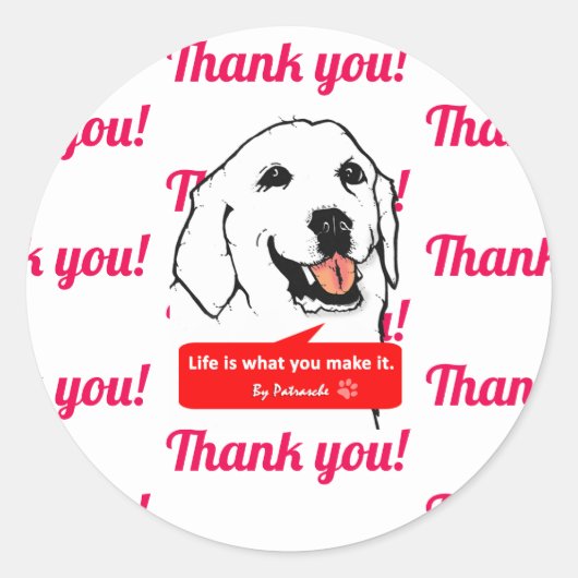 Thank　you Ronde Sticker (Voorkant)