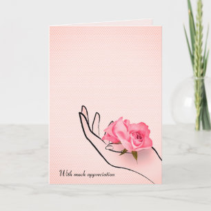 thank you rose in hand kaart