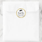 Thank You Script Graduation Black White Gold Ronde Sticker (Tas)