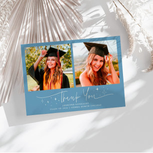 Thank You Script Sterren Denim Blauwe Grad Multi F Aankondiging