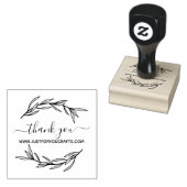 Thank You Script Website Laurel Leaf Rubberstempel (Gestempeld)