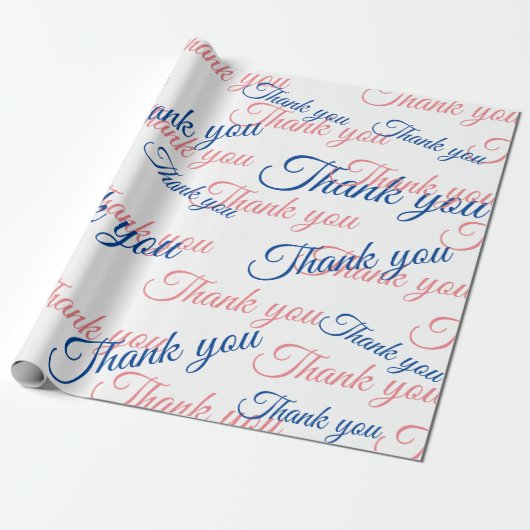 Thank You Script Wrapping Paper Cadeaupapier (Uitgerold)