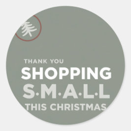 Thank You Shopping Small This Christmas Ronde Sticker