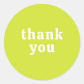 Thank You Simple Retro Font Wedding Chartreuse Ronde Sticker (Voorkant)