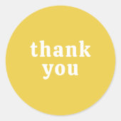 Thank You Simple Retro Font Wedding Yellow Gold Ronde Sticker (Voorkant)