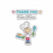 Thank You Sticker – Cute Chef Pancake Theme (Voorkant)