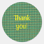 Thank you stickers on green yellow weave pattern (Devant)