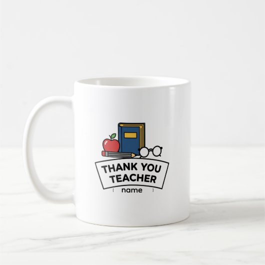 Thank You Teacher – Appreciation Coffee Mug Gift (Gauche)