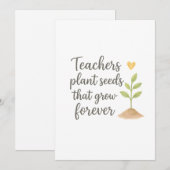 Thank you teacher bedankkaart (Voorkant / Achterkant)