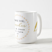Thank You Teacher – Custom Name Mug Gift (Devant droit)