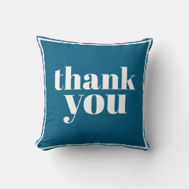 Thank You typography minimal blue  Kussen