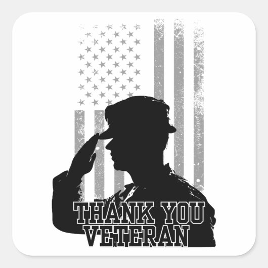 Thank You Veteran Vierkante Sticker (Voorkant)