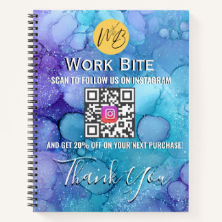 Thank You Watercolor Business Instagram Qr Code Notitieboek