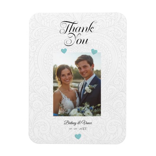 Thank You - Wedding Card Magneet (Verticaal)