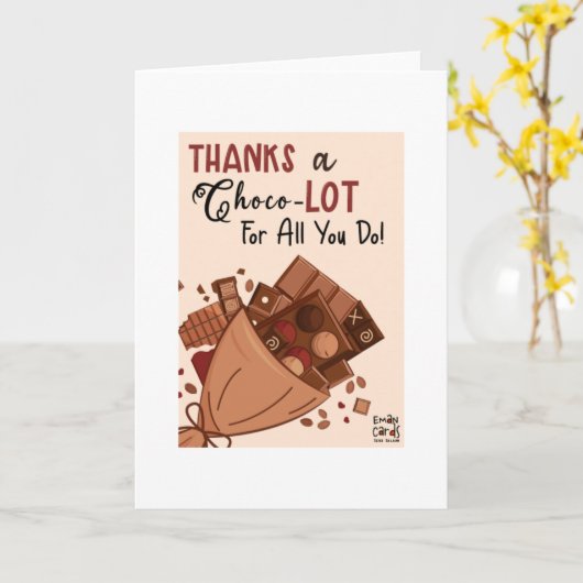 Thank you with Chocolate - Funny Kaart (Gele Bloem)