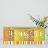 THANKFUL 2-zijdig de Kaart van de Thanksgiving van (Staand voorkant)