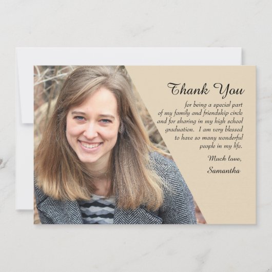 Thankful Afstuderen fotokaart Aankondiging (Voorkant)