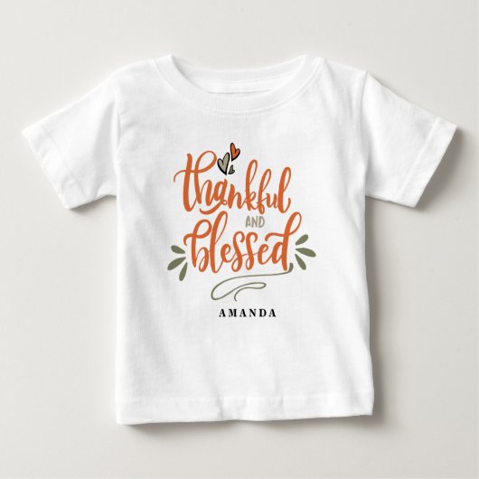 Thankful and Blessed Custom Name Cute Thanksgiving (Voorkant)