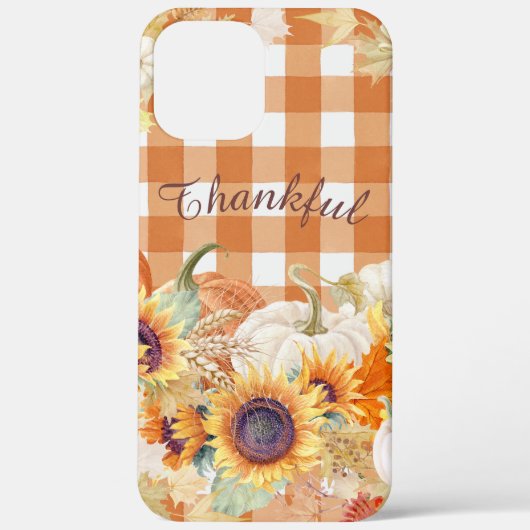 Thankful Autumn Pumpkin Sunflower Farmhouse Check Case-Mate iPhone Case (Achterkant)