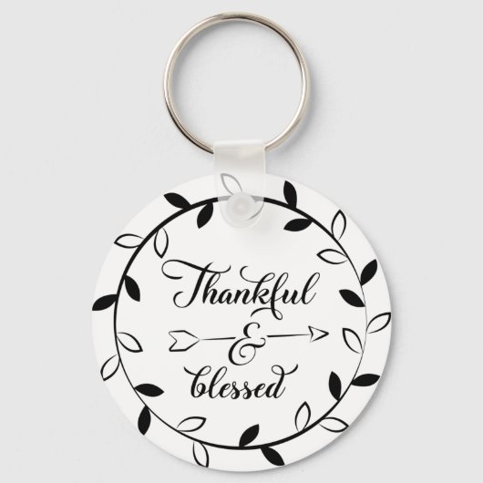 Thankful & Blessed Button Sleutelhanger (Voorkant)