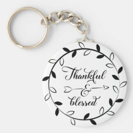 Thankful & Blessed Button Sleutelhanger