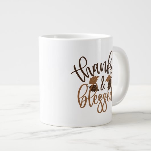 Thankful & Blessed Extra Grote Beker (Voorkant rechts)