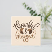 Thankful & Blessed Kaart (Staand voorkant)