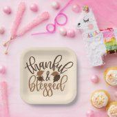 Thankful & Blessed Papieren Bordje (Feest)