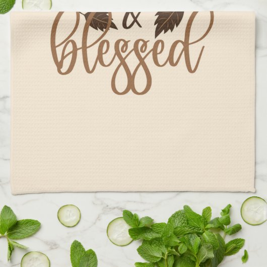 Thankful & Blessed Theedoek (Gevouwen)