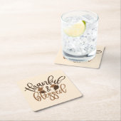 Thankful & Blessed Vierkante Kartonnen Onderzetter (Insitu)