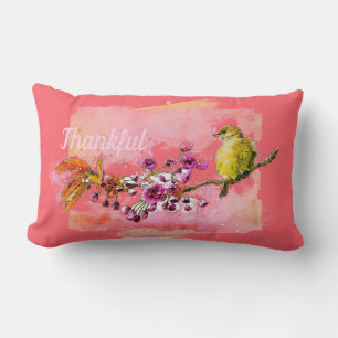 Thankful Cherry Blossom en Finch Lumbar Pillow Kussen
