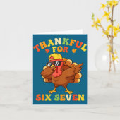 Thankful For Six Seven 6 7 Meme Thanksgiving Turke Kaart (Gele Bloem)