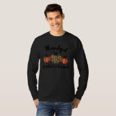 Thankful Grateful And Blessed Pumpkin Fall Leopard T-shirt (Voorkant volledig)