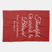 "Thankful, Grateful & Bless" keukenhanddoek (Horizontaal)