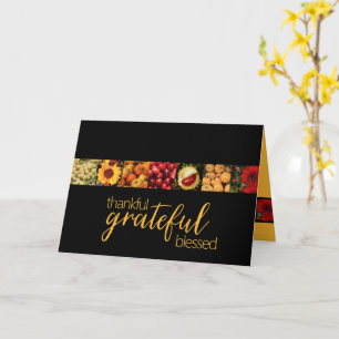 Thankful Grateful Blessed Autumn Collage Kaart