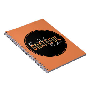 Thankful Grateful Blessed Cheetah Print Typografie Notitieboek