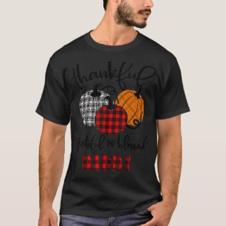 Thankful Grateful Blessed Daddy Autumn Fall Pumpki T-shirt