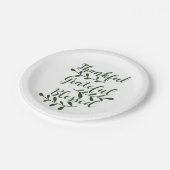 Thankful Grateful Blessed dark green modern script Papieren Bordje (Gekanteld)