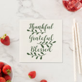 Thankful Grateful Blessed dark green modern script Servet (Insitu)