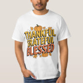 Thankful Grateful Blessed Fall T-shirt Design (Voorkant)
