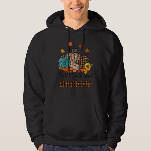 Thankful Grateful Blessed Grammy Pumpkins Thanksgi Hoodie (Voorkant)