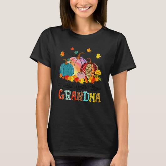 Thankful Grateful Blessed Grammy Pumpkins Thanksgi T-shirt (Voorkant)