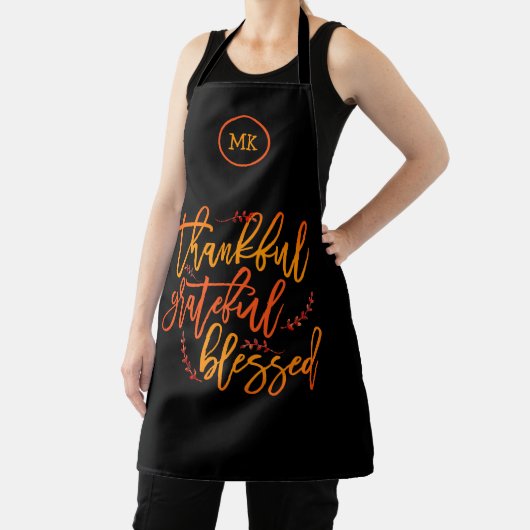Thankful Grateful Blessed Gratitude Script Black Schort (Insitu)