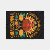 Thankful Grateful Blessed Happy Thanksgiving Shirt Fleece Deken (Voorkant (Horizontaal))