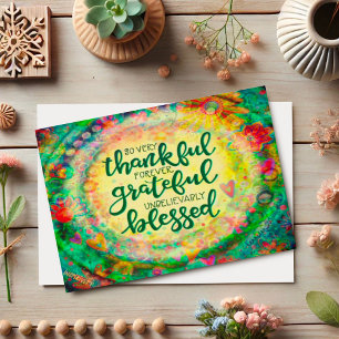 "Thankful, Grateful, Blessed"-inspiratie Kaart