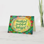 "Thankful, Grateful, Blessed"-inspiratie Kaart (Voorkant)