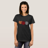 Thankful Grateful Blessed Plaid Leopard Pumpkin Th T-shirt (Voorkant volledig)