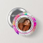 Thankful Grateful Blessed Quote photo Rainbow Ronde Button 5,7 Cm (Voorkant /achterkant)