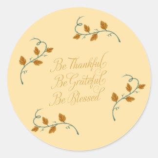 Thankful, Grateful, Blessed Ronde Sticker